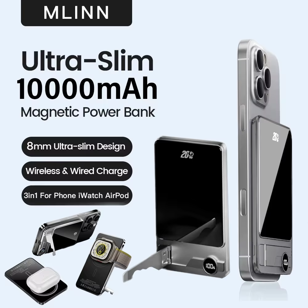 Ultra Slim Magnetic Power Bank (10000mAh Fast Charge)