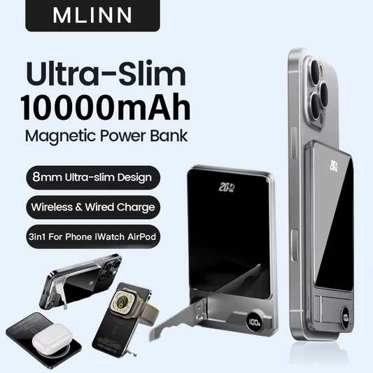 Ultra Slim Magnetic Power Bank (10000mAh Fast Charge)