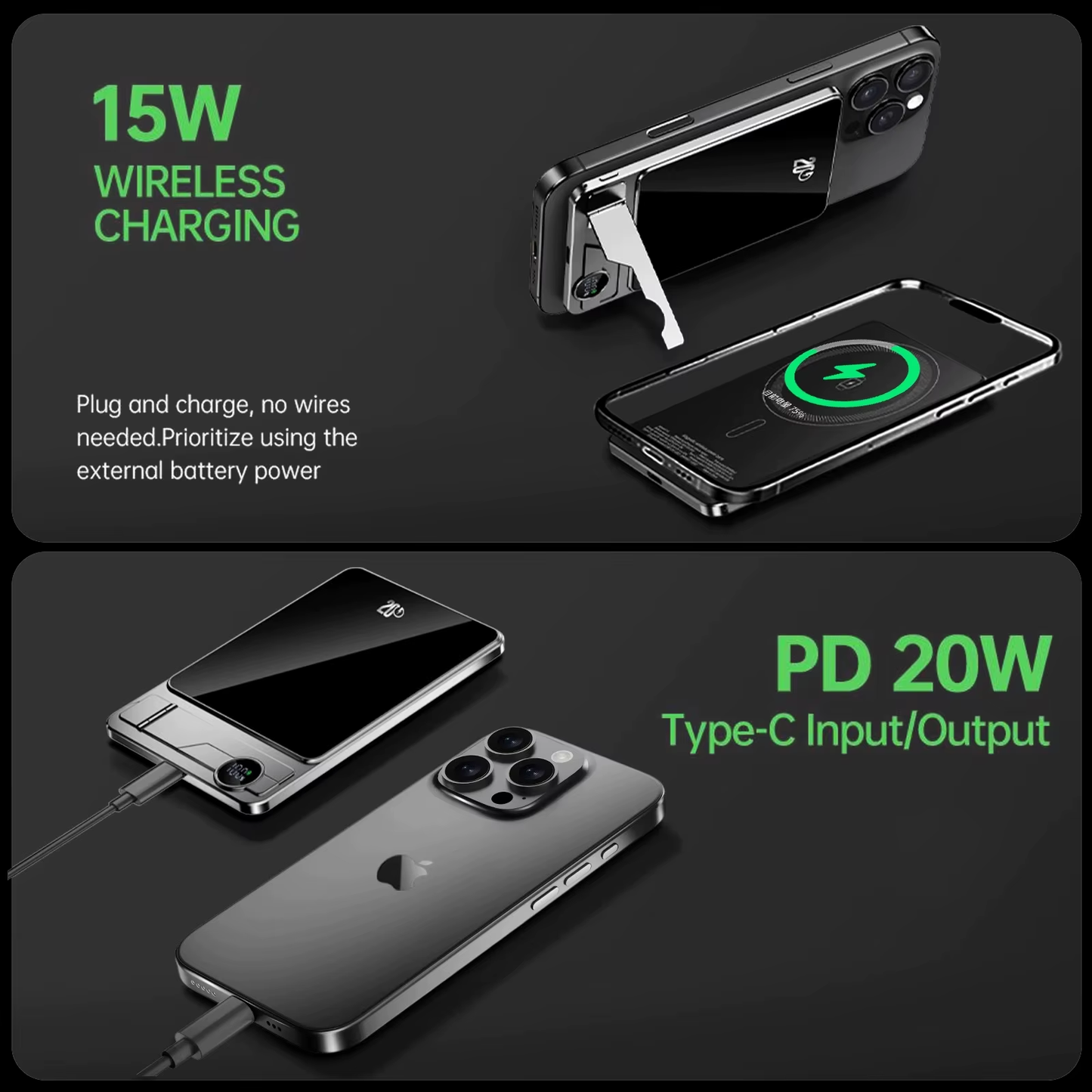 Ultra Slim Magnetic Power Bank (10000mAh Fast Charge)